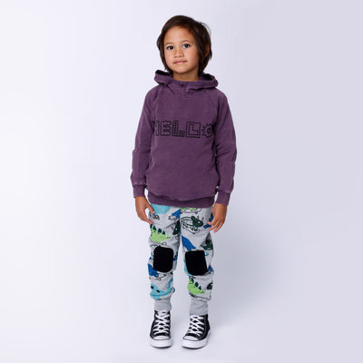 Minti Fancy Hello Hood - Muted Purple Wash Hoodie Minti 