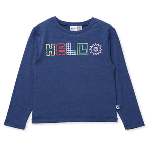 Minti Fancy Hello Tee - Dark Blue Marle