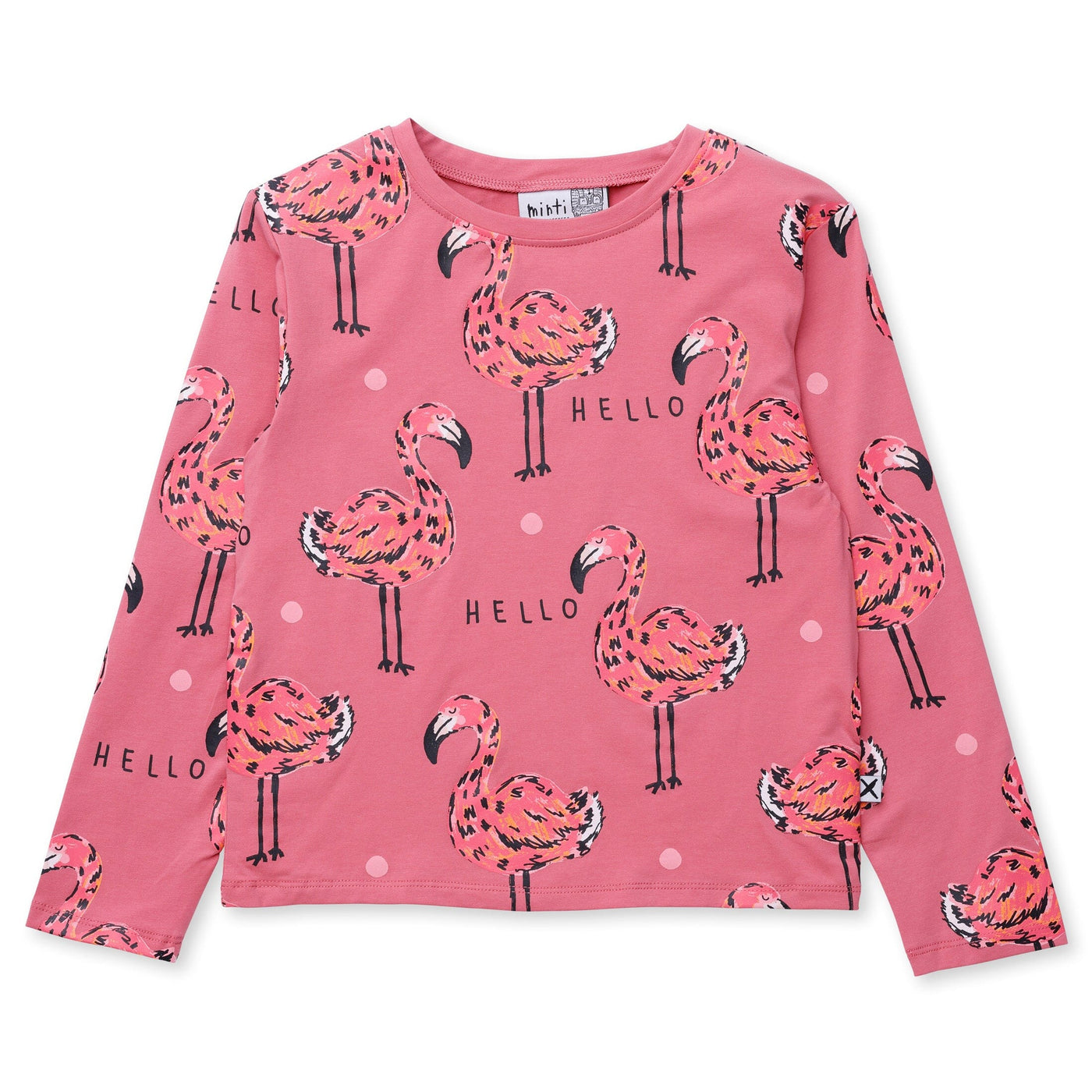 Minti Flamingo Party Tee - Rose Long Sleeve T-Shirt Minti 