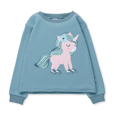 Minti Flower Unicorn Crew - Muted Green Jumper Minti 