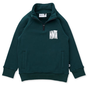 Minti Furry Half Zip Crew - Forest