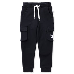 Minti Furry Tailored Cargo Trackies - Black