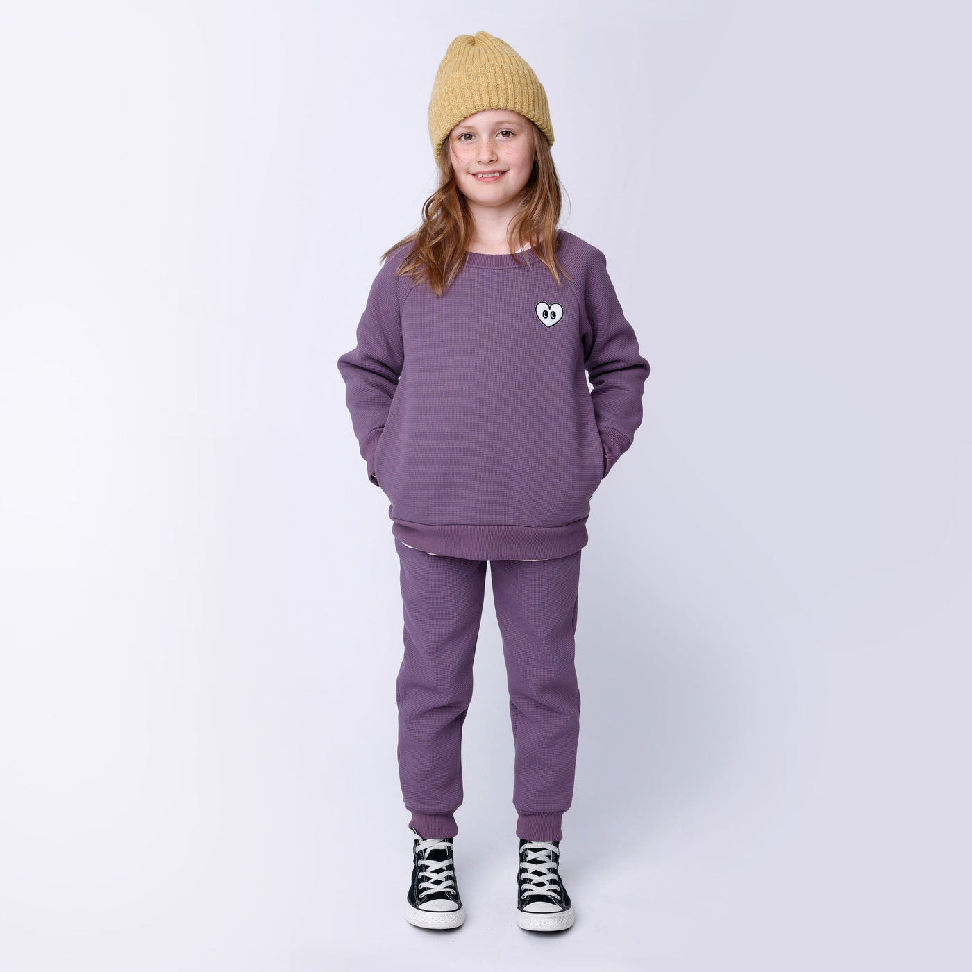 Minti Furry Waffle Crew - Dusty Lavender Jumper Minti 