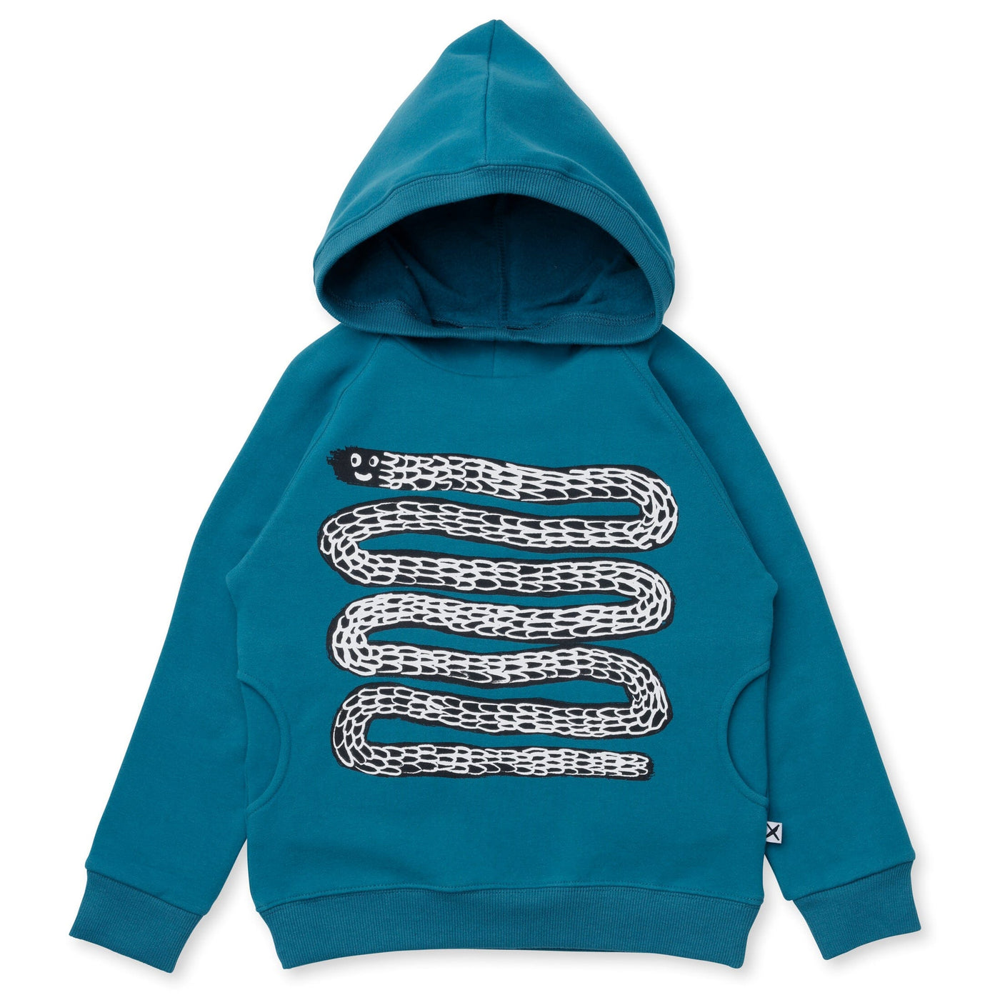 Minti Happy Snake Furry Hood - Teal Hoodie Minti 