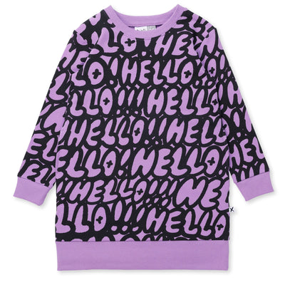 Minti Hello Hello Dress - Purple Long Sleeve Dress Minti 