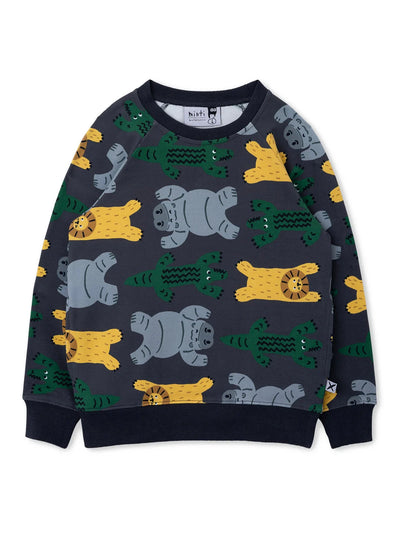 Minti Jungle Animals Crew - Dark Grey Jumper Minti 