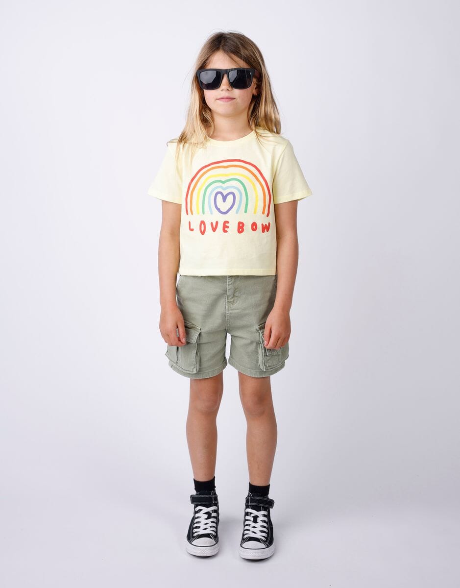 Minti - Love-Bow Cropped Tee | Lemon Short Sleeve T-Shirt Minti 