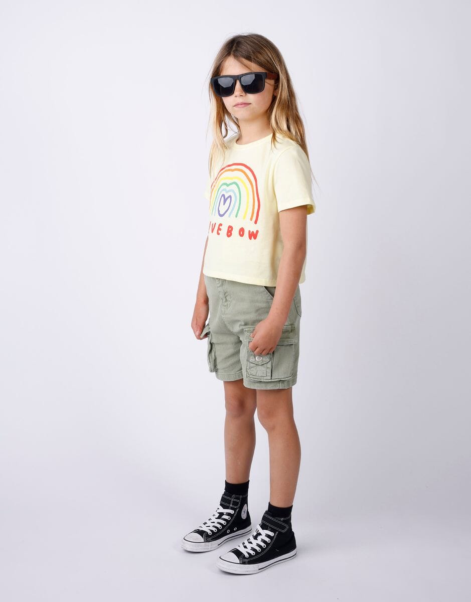 Minti - Love-Bow Cropped Tee | Lemon Short Sleeve T-Shirt Minti 