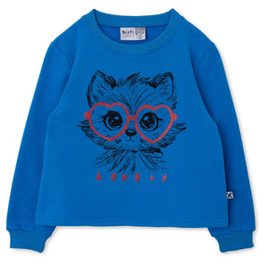 Minti Lovely Fox Furry Crew - Bright Blue