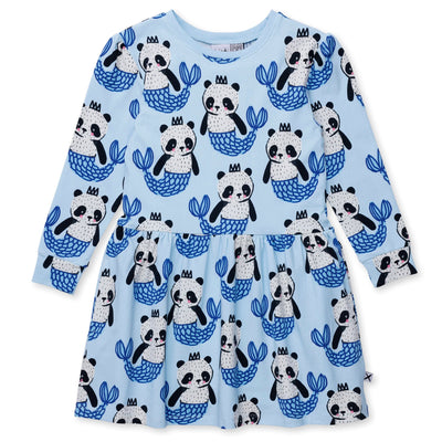 Minti Mer - Panda Dress - Blue Long Sleeve Dress Minti 