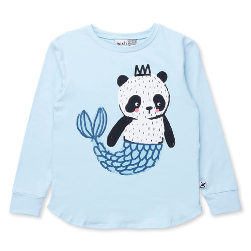 Minti Mer - Panda Tee - Light Blue