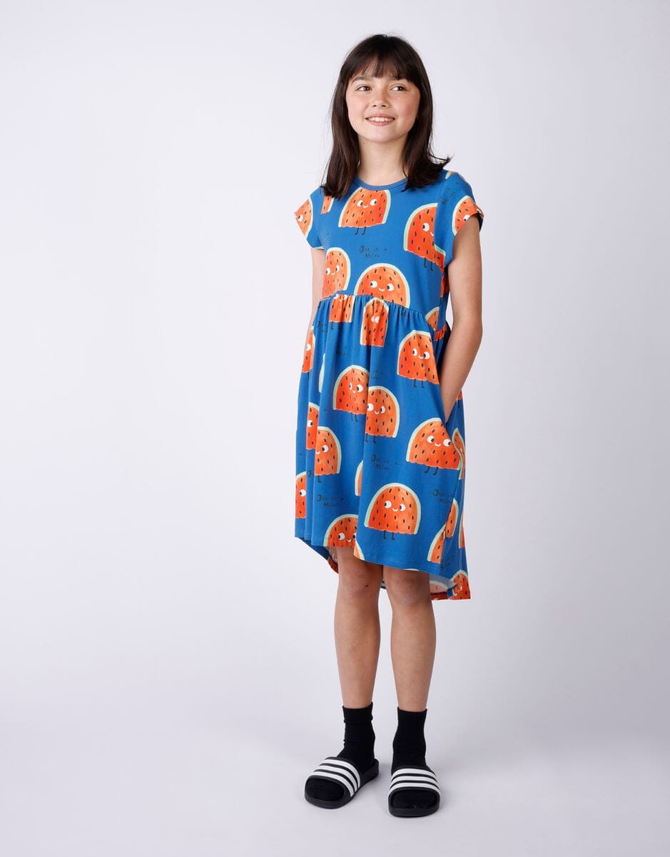 Minti - One In A Melon Dress | Blue Short Sleeve Dress Minti 