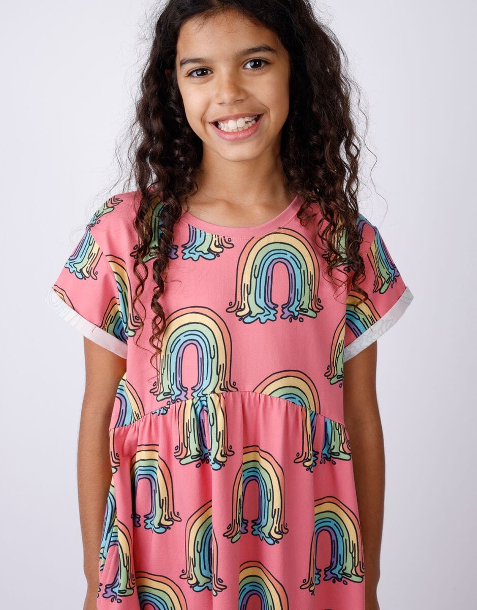 Minti - Painted Rainbow Dress | Candy Short Sleeve Dress Minti 