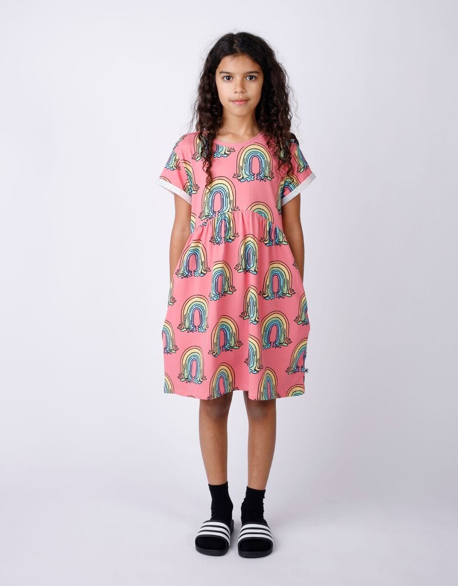 Minti - Painted Rainbow Dress | Candy Short Sleeve Dress Minti 