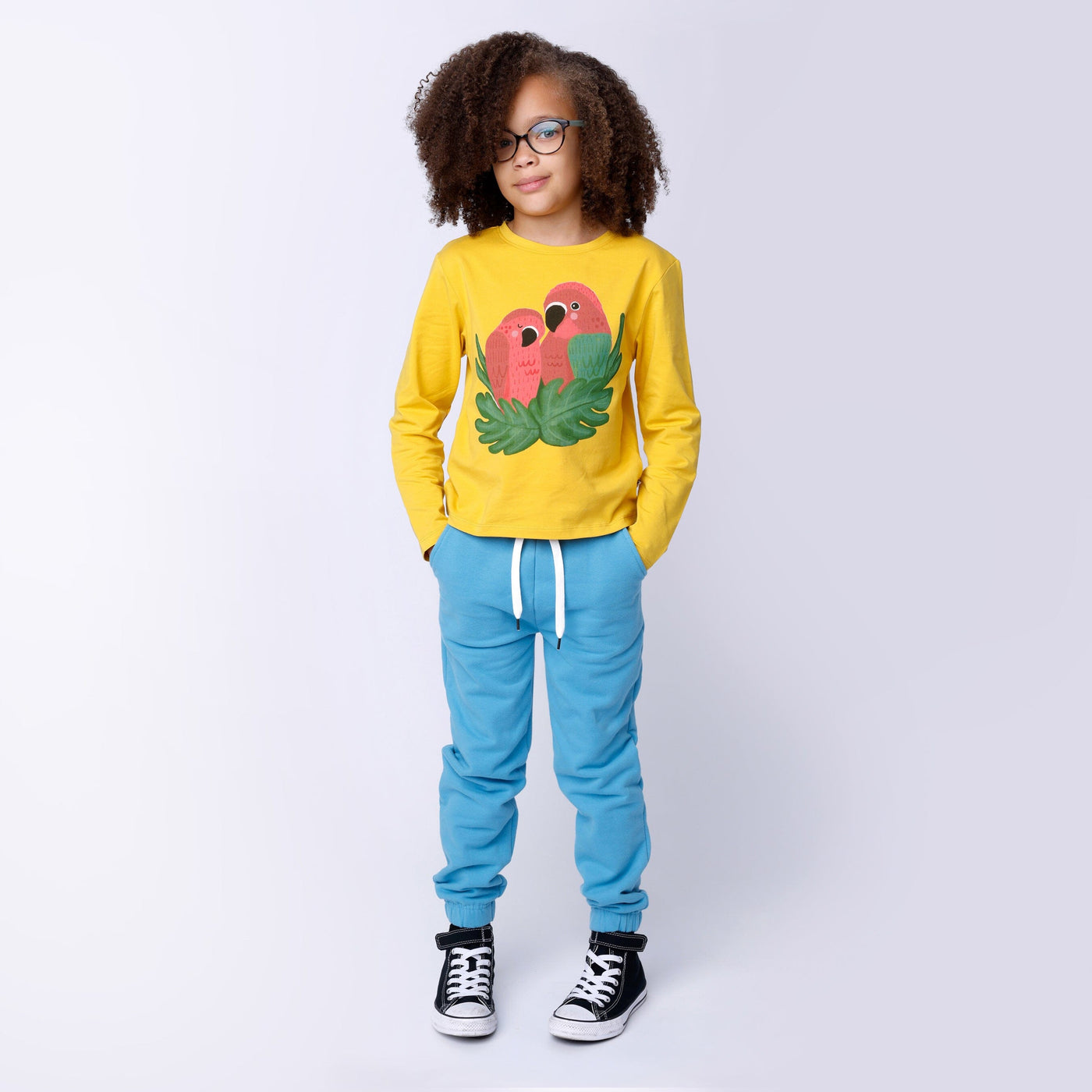 Minti Parrot Pair Tee - Mustard Long Sleeve T-Shirt Minti 