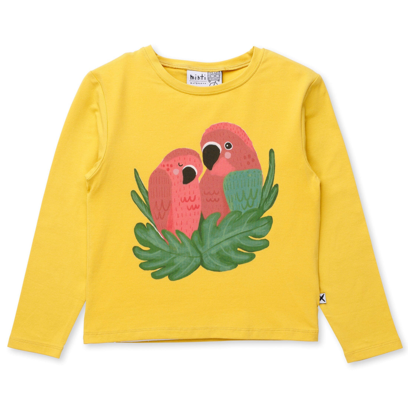 Minti Parrot Pair Tee - Mustard Long Sleeve T-Shirt Minti 