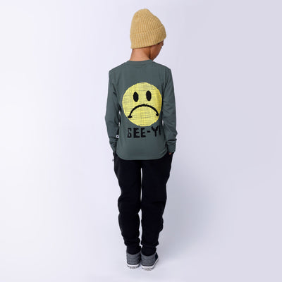 Minti Pixelled Face Tee - Forest Long Sleeve T-Shirt Minti 