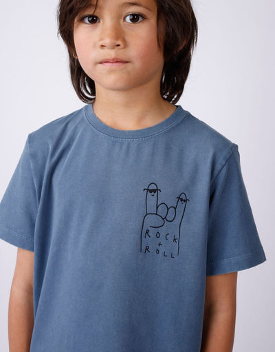 Minti - Rock And Roll Tee | Blue Wash Short Sleeve T-Shirt Minti 