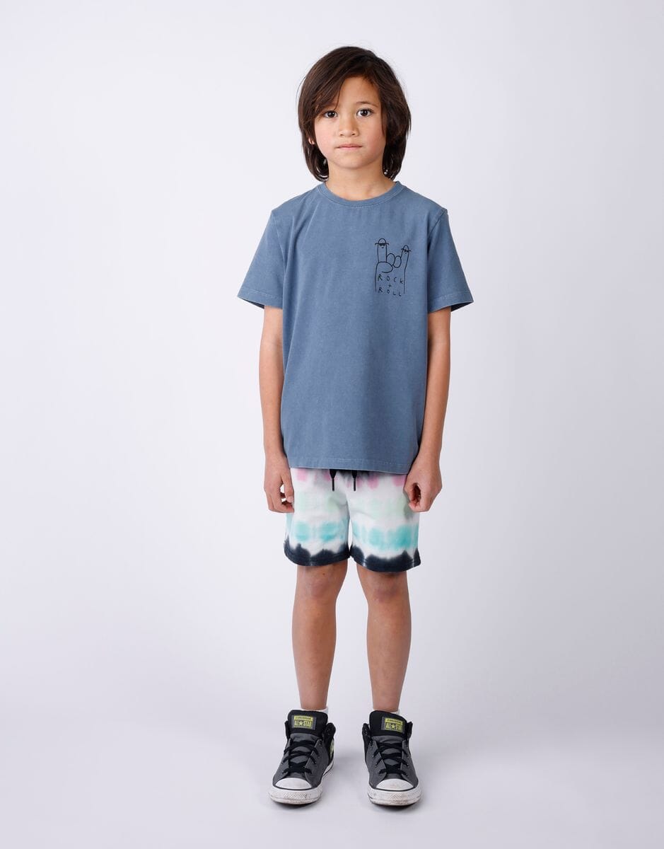 Minti - Rock And Roll Tee | Blue Wash Short Sleeve T-Shirt Minti 