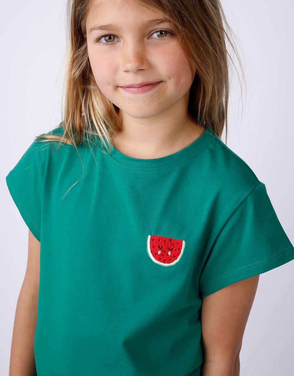 Minti - Sleepy Watermelon Tee | Kelly Green Short Sleeve T-Shirt Minti 