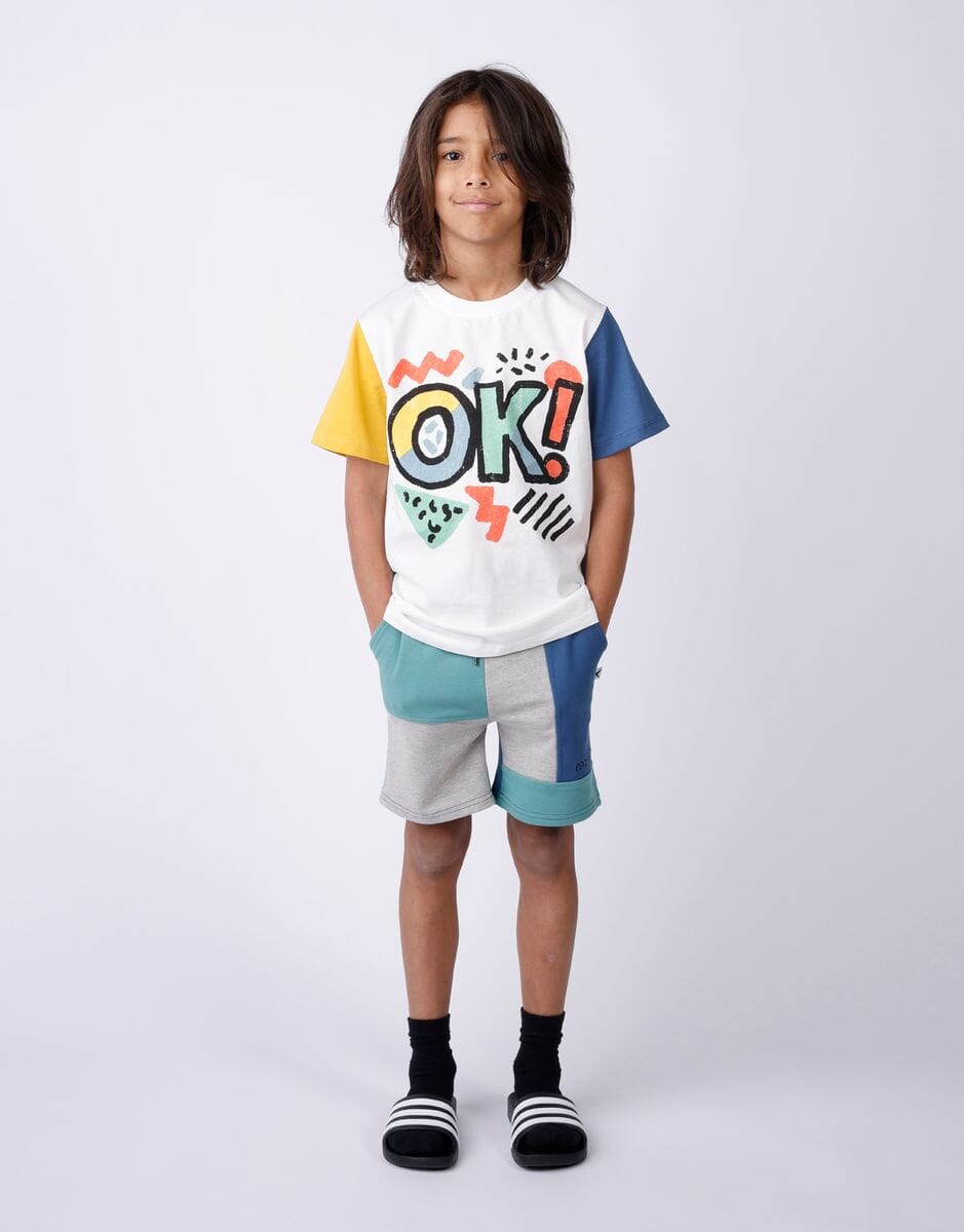 Minti - Sliced Short | Grey Marle/Emerald/Blue Shorts Minti 
