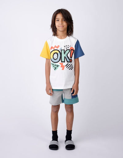Minti - Sliced Short | Grey Marle/Emerald/Blue Shorts Minti 
