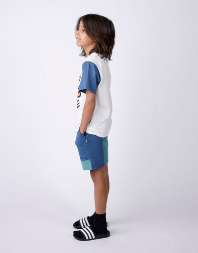 Minti - Sliced Short | Grey Marle/Emerald/Blue Shorts Minti 