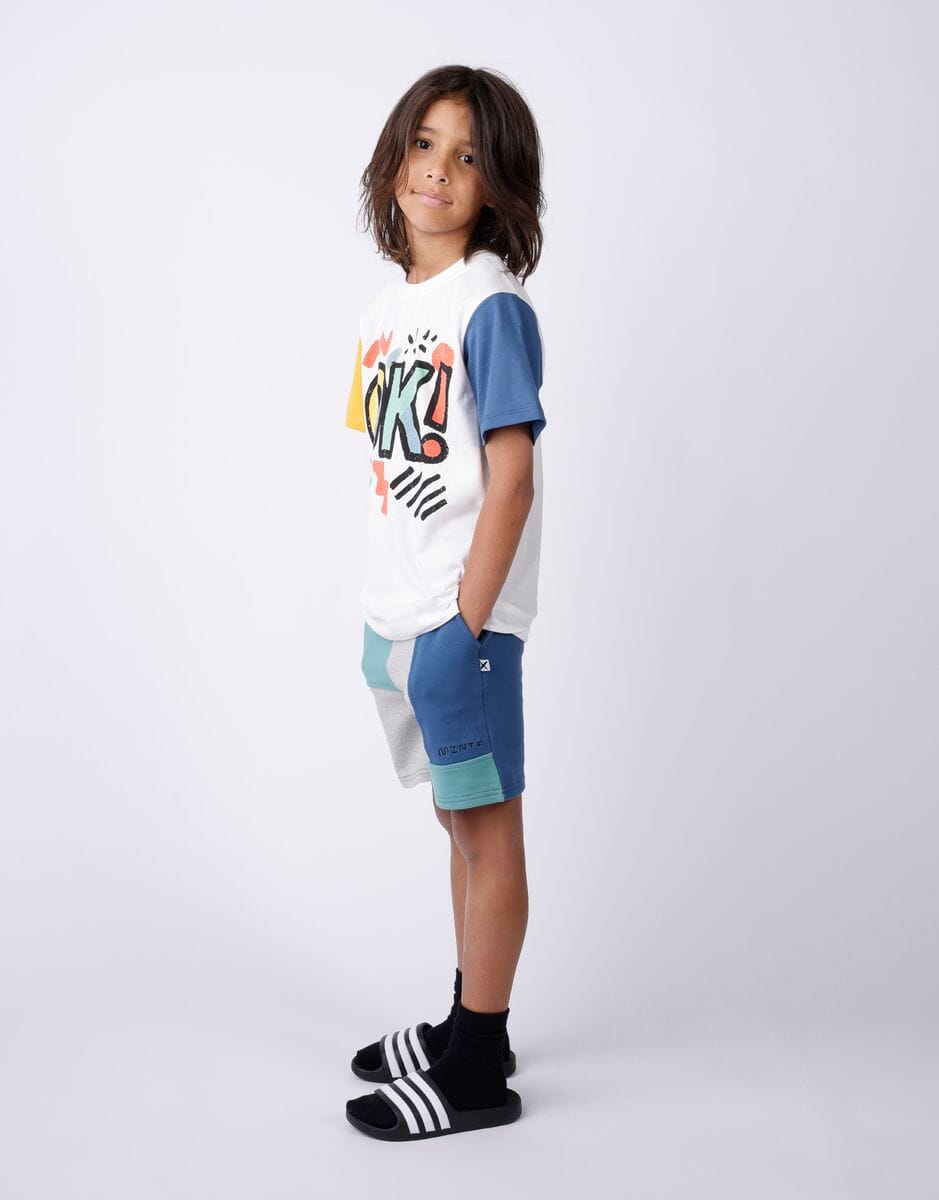 Minti - Sliced Short | Grey Marle/Emerald/Blue Shorts Minti 