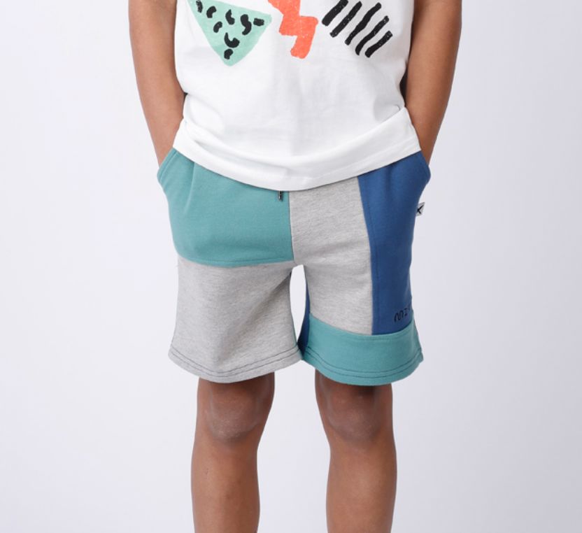 Minti - Sliced Short | Grey Marle/Emerald/Blue Shorts Minti 