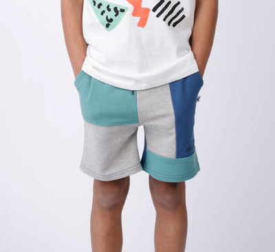 Minti - Sliced Short | Grey Marle/Emerald/Blue Shorts Minti 