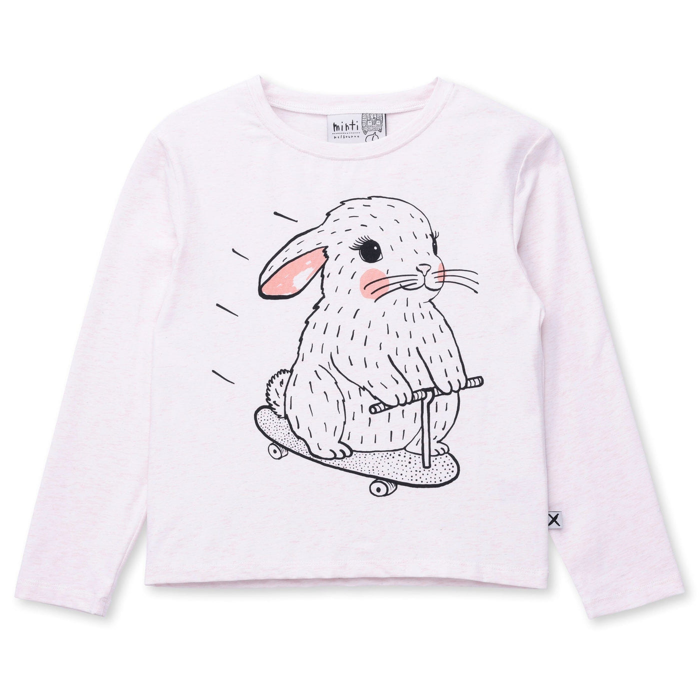 Minti Speedy Bunny Tee - Oatmeal Marle Long Sleeve T-Shirt Minti 