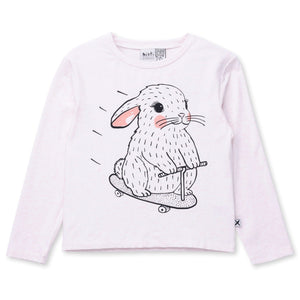 Minti Speedy Bunny Tee - Oatmeal Marle