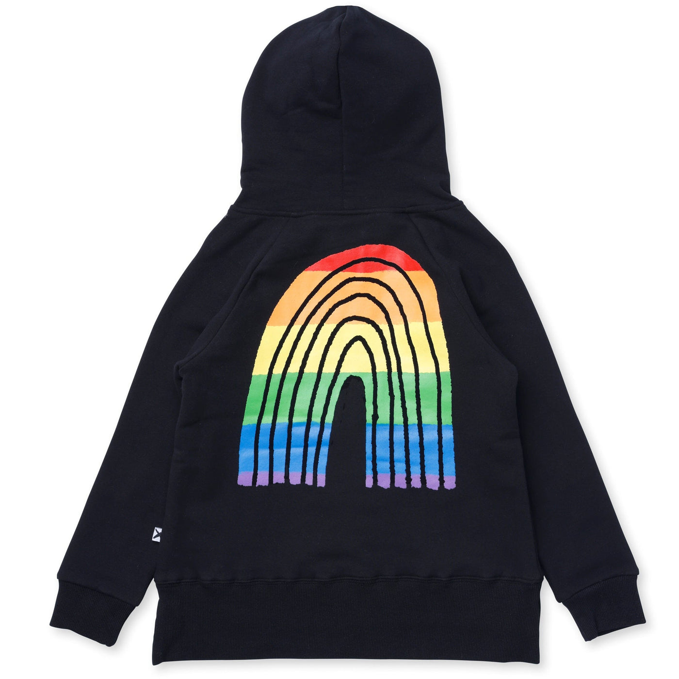 Minti Stripey Rainbow Furry Zip Up - Black Zip-Up Minti 