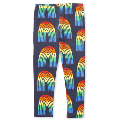 Minti Stripey Rainbow Tights - Dark Grey Leggings Minti 