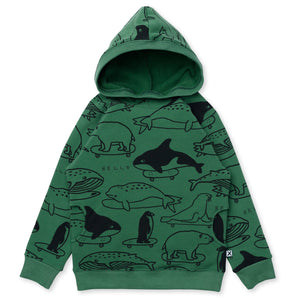 Minti Surf Skate Animals Furry Hood - Grass Green