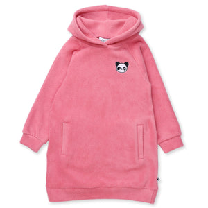 Minti Teddy Hoodie Dress - Bubblegum