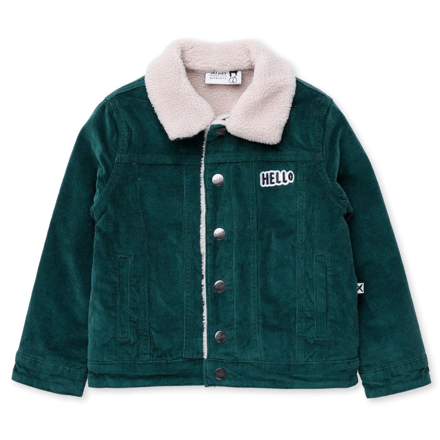 Minti Teddy Lined Cord Bomber - Dark Green Jacket Minti 