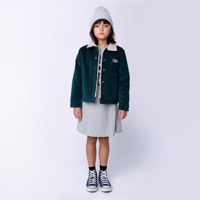 Minti Teddy Lined Cord Bomber - Dark Green Jacket Minti 