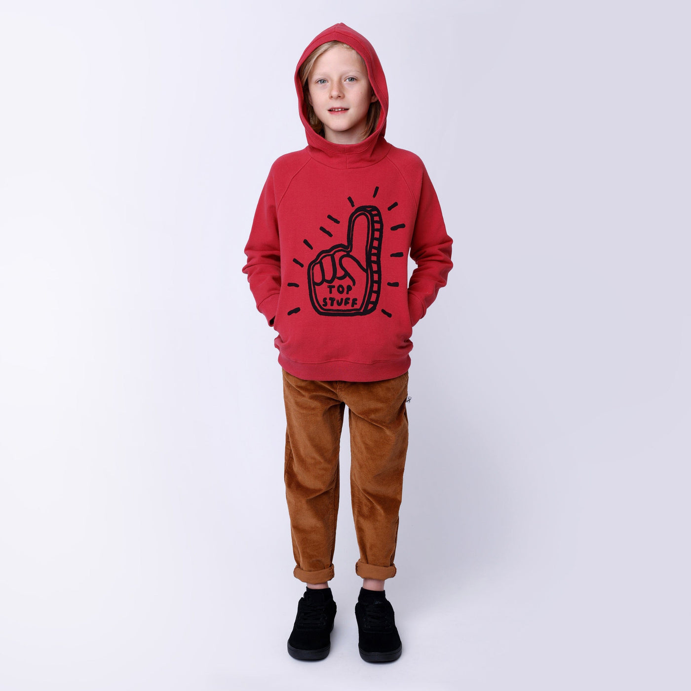 Minti Top Stuff Furry Hood - Rusty Red Hoodie Minti 