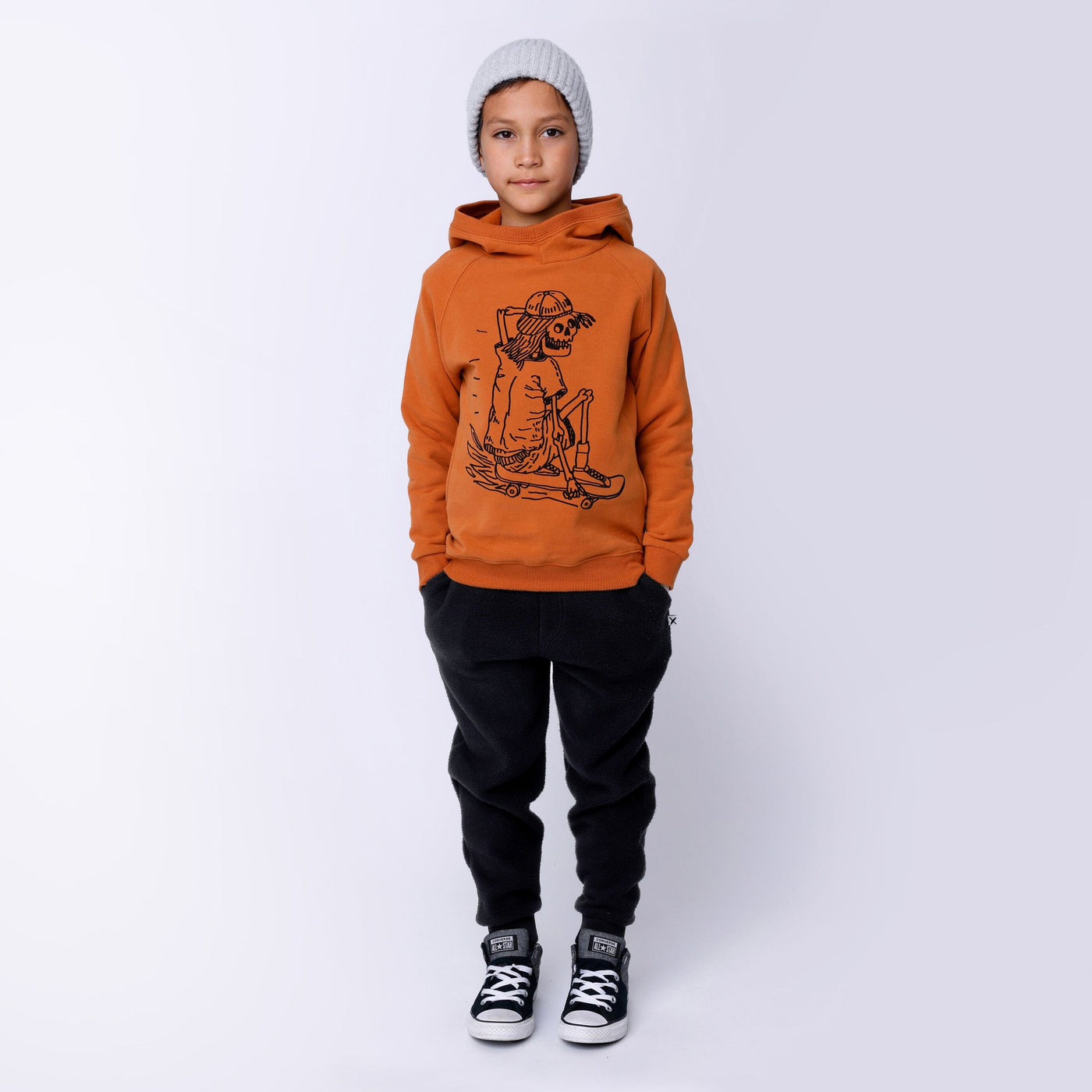 Minti Turbo Skeleton Furry Hood - Rust Hoodie Minti 