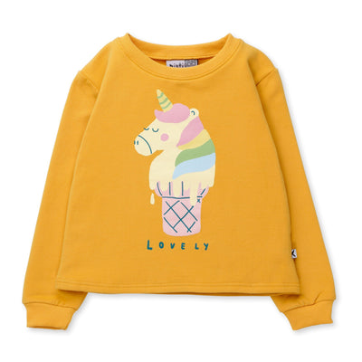 Minti Unicorn Icecream Furry Crew - Mustard Jumper Minti 