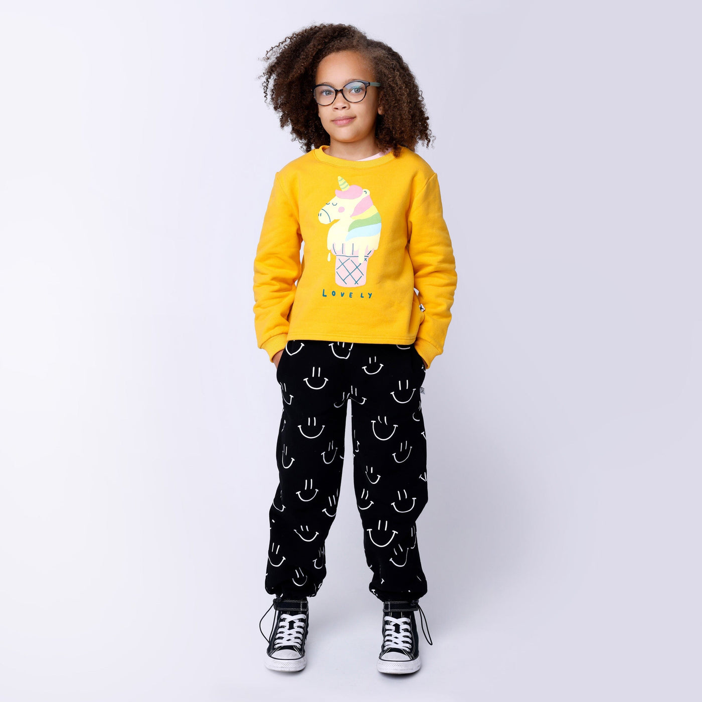 Minti Unicorn Icecream Furry Crew - Mustard Jumper Minti 