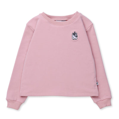 Minti Unicorn Patch Furry Crew - Muted Pink Jumper Minti 