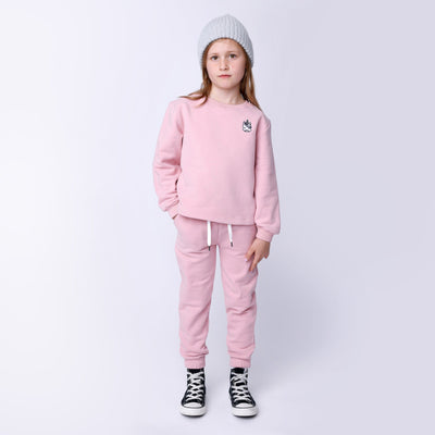 Minti Unicorn Patch Furry Crew - Muted Pink Jumper Minti 