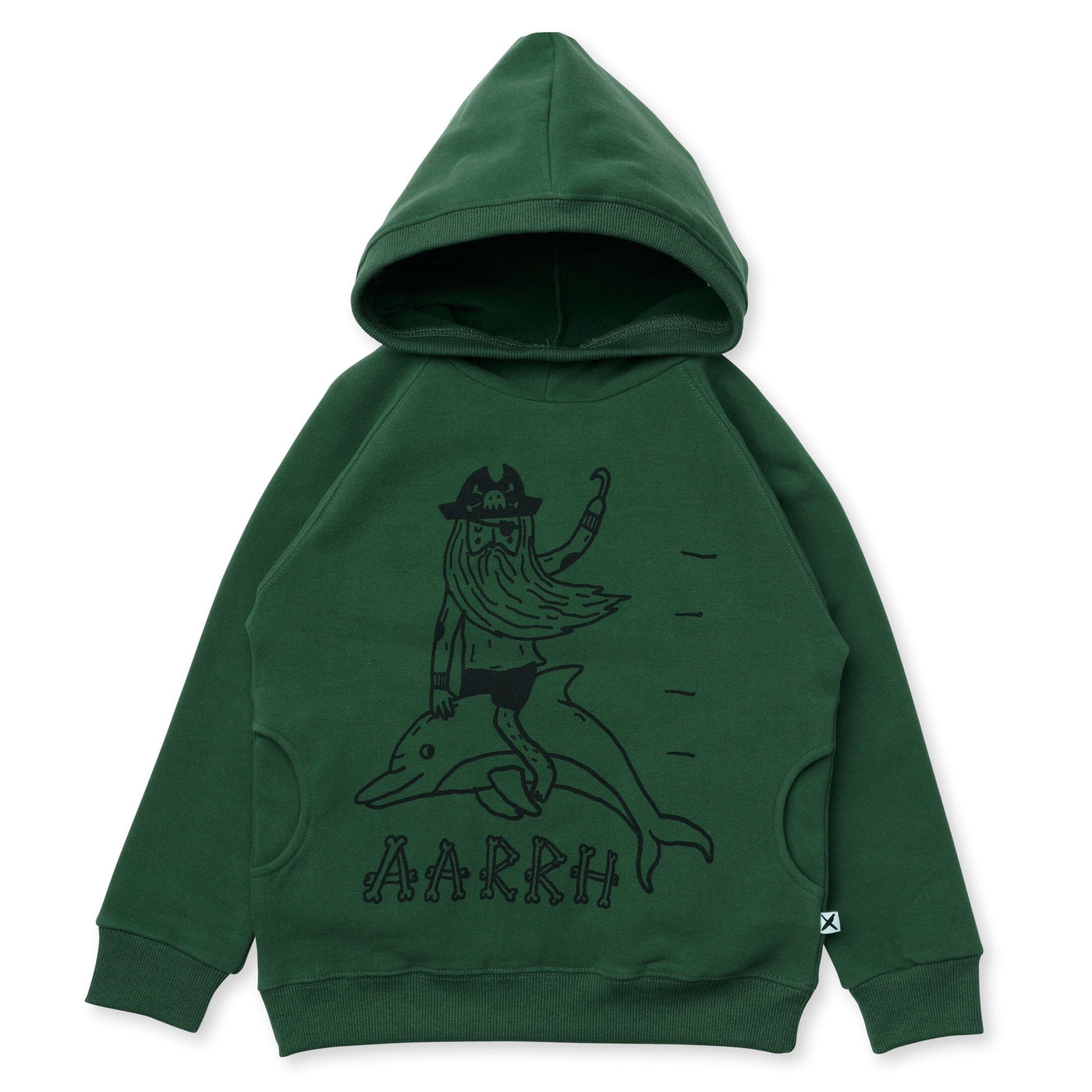 Minti Wild Pirate Furry Hood - Kelly Green Hoodie Minti 