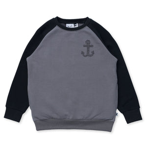 Minti Wooden Anchor Furry Crew - Dark Grey/Black