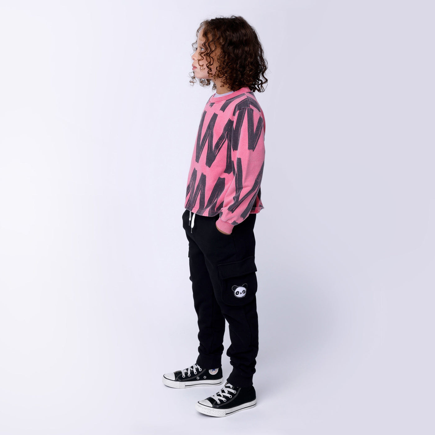 Minti Zig Zag Crew - Pink Wash Jumper Minti 