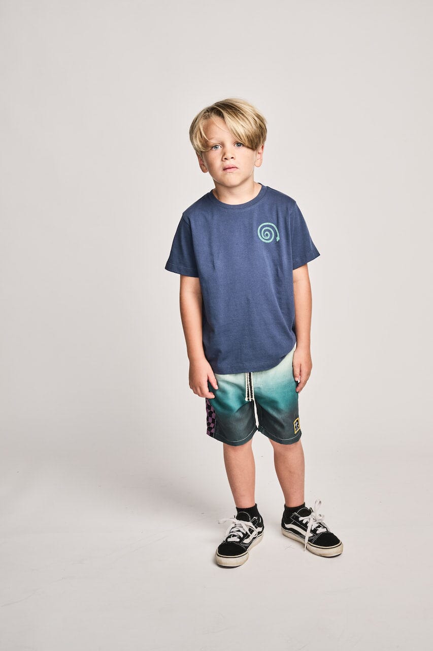 Munster Kids - Wrapdyecheck Bshort Teal Grad Boardshorts Munster Kids 