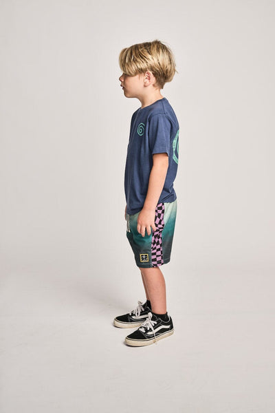 Munster Kids - Wrapdyecheck Bshort Teal Grad Boardshorts Munster Kids 