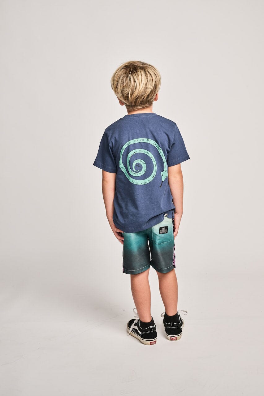 Munster Kids - Wrapdyecheck Bshort Teal Grad Boardshorts Munster Kids 